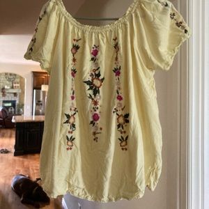 Yellow off the shoulder top